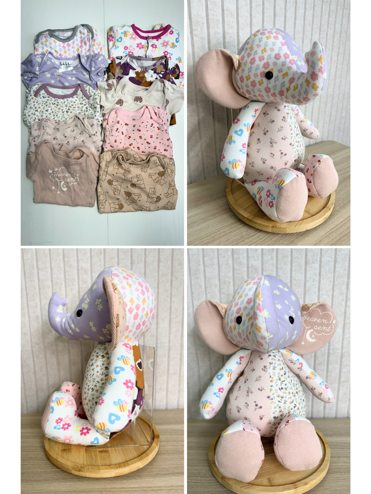 Keepsake Memory Elephant — Created from your loved one’s clothing 🤍