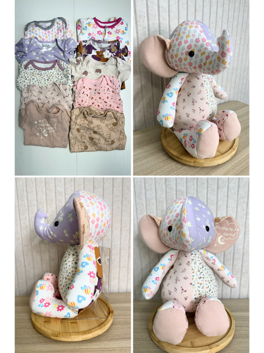 Keepsake Memory Elephant — Created from your loved one’s clothing 🤍
