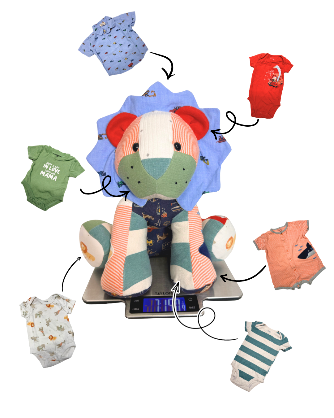 Memory Lion Keepsake – Made from Your Baby’s Clothes