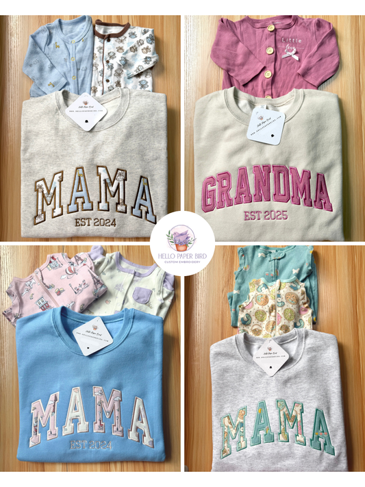 Custom Keepsake Sweatshirt – Curved Letter Design – Made From Your Loved One’s Clothes