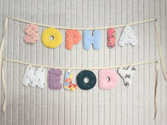 Custom Baby Name Banner from Baby Clothes | Personalized Name Garland Keepsake