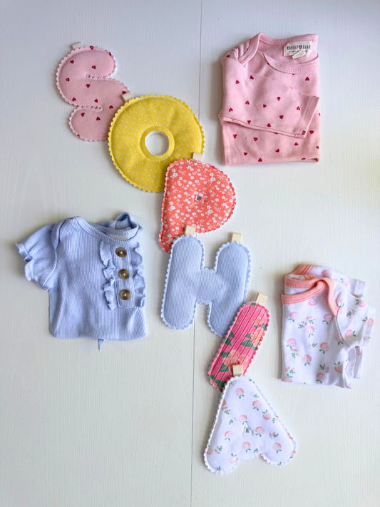 Custom Baby Name Banner from Baby Clothes | Personalized Name Garland Keepsake